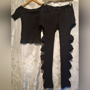 NWOT black SZ Med goth cut out lot 🖤